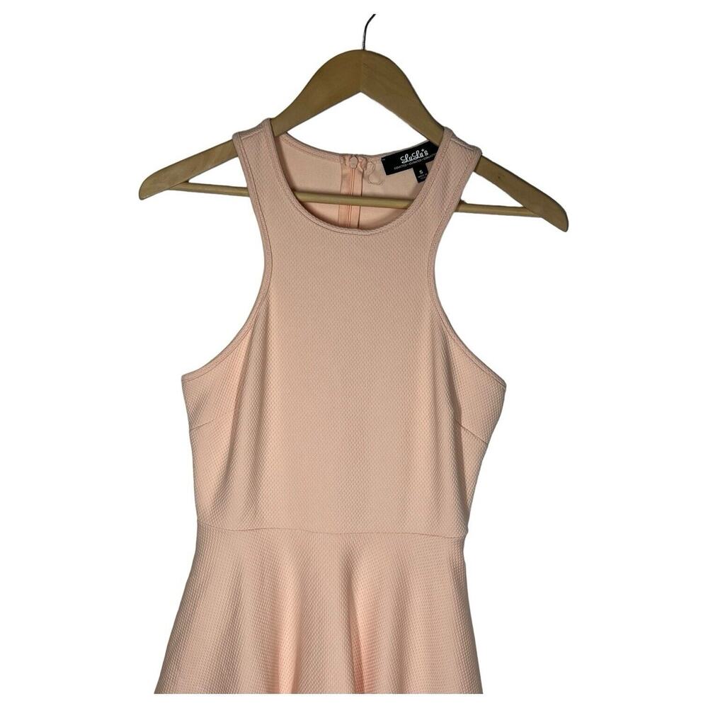 Lulus Dress Womens S Fit Flare Skater Sleeveless Textured Round Neck Lined Pink - Picture 3 of 13